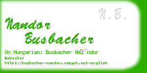 nandor busbacher business card